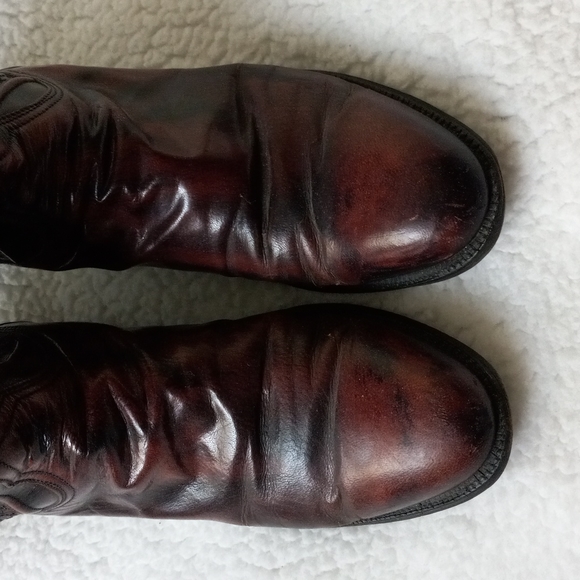 Lucchese San Antonio 8106 Vintage Dark Cherry Womens Cowboy Boots 9B - Picture 4 of 14